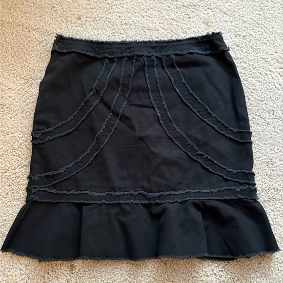 Xhilaration Skirt 90s 2000s Y2K target Raw Edge Black Ruffle Knee Length 32 - Picture 14 of 14